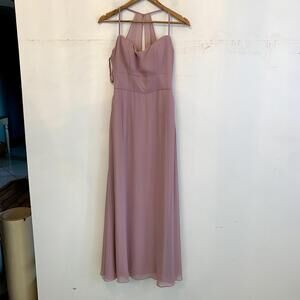 MORI LEE mauve pink chiffon maxi bridesmaids sz 6